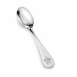 Babylöffel 925 Silber mit kleinem Stern- und Mondsichel-Relief am Stielende, glatte Rückseite für Gravur