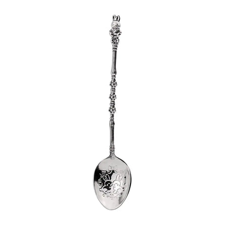 Babyparty Geschenk Silberlöffel Häschen — sitzender Hase mit Schleife am Stiel, zwei Häschen mit Schleife in der Schale