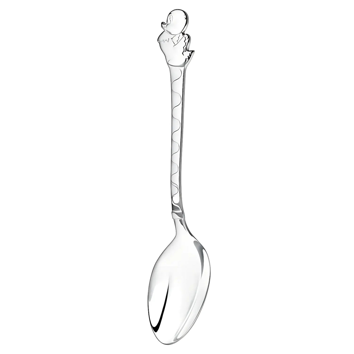 Baby Geschenkset 925 Silber Ente – Babylöffel & Rassel mit Acrylring