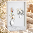 Babylöffel & Schnuller Set 925 Silber Pferd orange in der Geschenkbox — Lifestyle-Setting