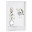 Babylöffel & Schnuller Set 925 Silber Pferd orange - Premium Geschenkideen