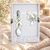 Babylöffel & Schnuller Set 925 Silber Pferd schwarz in der Geschenkbox — Lifestyle-Setting