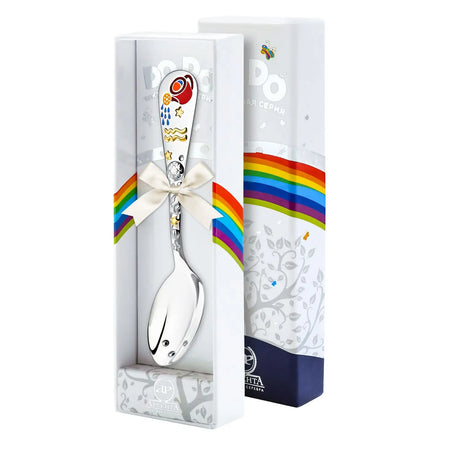 Geschenkbox mit Babylöffel 925 Silber Wassermann – DoDo-Kollektion Sternzeichen Babygeschenk.