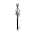 Babyrassel 925 Silber Hase Zaramella — ziselierte Hasen-Figur auf glattem, gravierbarem Stiel, Freisteller