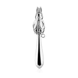 Babyrassel 925 Silber Hase Zaramella — ziselierte Hasen-Figur auf glattem, gravierbarem Stiel, Freisteller