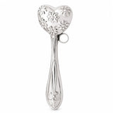 Babyrassel mit Herz & Blumen aus 925 Sterling Silber – 13cm