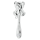 Babyrassel 925 Silber mit Teddybär-Motiv – edles Geschenk zur Taufe oder Geburt in Geschenkbox.