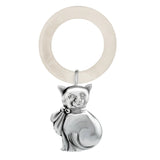 Babyrassel 925 Silber Katze - Acryl Beißring