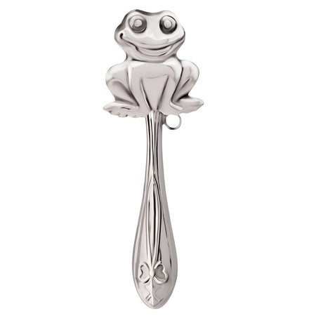 Babyrassel Silber 925 mit niedlichem Frosch-Design – Perfektes Geschenk für Babys zur Geburt & Taufe.