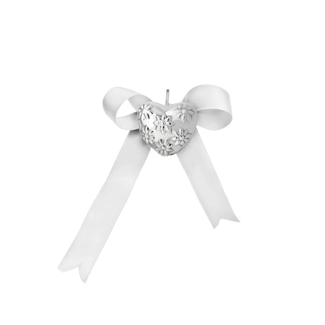 Babyrassel-Anhänger 925 Silber mit Herz und Blumen-Reliefs — Souvenir-Anhänger zur Geburt