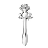 Babyrassel 925 Sterling Silber mit Frosch-Design und glattem Stiel – Elegantes Babygeschenk zur Geburt oder Taufe.