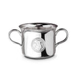 Babytasse 925 Silber Teddybär — Silbertasse mit zwei Henkeln und Teddybär-Medaillon im Perlrand