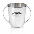 Babytasse 925 Silber Teddybär — Silbertasse mit zwei Bügel-Henkeln und Teddy-Kopf im wolkenförmigen Medaillon