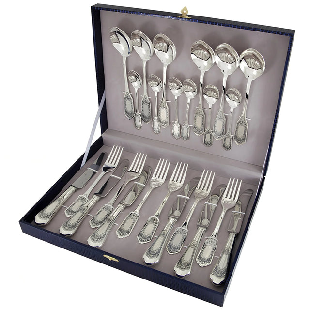 Silberbesteck Set 925 Sterling Silber Family 24-teilig 6 Personen - Premium Geschenkideen