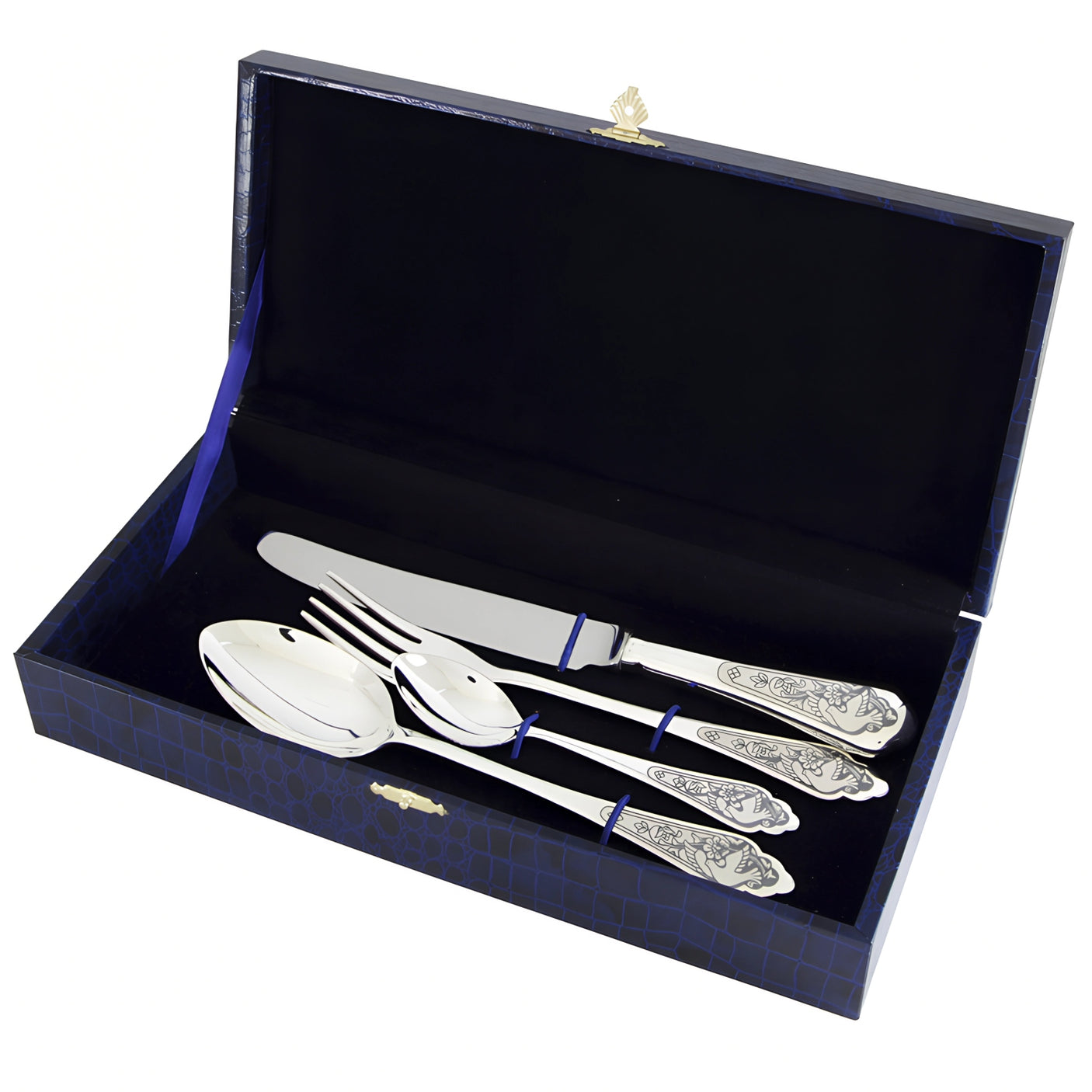 Silver cutlery set 4-piece 925 silver dove