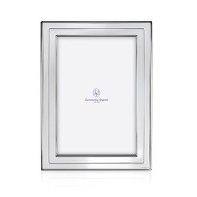 Bilderrahmen 925 Silber Kiel Zaramella — flacher Silberrahmen mit klaren Linien und gestuftem Innenprofil, Format 13×18 cm, gravierbar, Freisteller