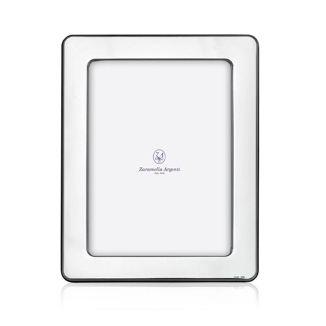Bilderrahmen 925 Silber Lyon Zaramella — breiter glatt polierter Silberrand mit gerundeten Ecken, Format 13×18 cm, gravierbar, Freisteller