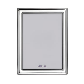Silber-Bilderrahmen 15×20 cm aus 925 Sterling Silber mit glatter Oberfläche und Wengeholz-Rückseite – Kollektion Wien.