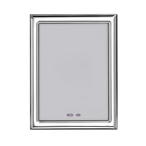 Silber-Bilderrahmen 15×20 cm aus 925 Sterling Silber mit glatter Oberfläche und Wengeholz-Rückseite – Kollektion Wien.