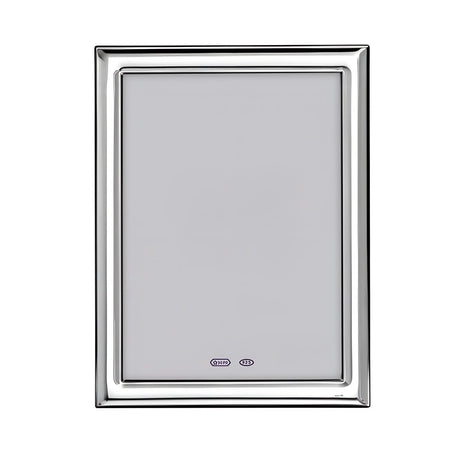 Silber-Bilderrahmen 15×20 cm aus 925 Sterling Silber mit glatter Oberfläche und Wengeholz-Rückseite – Kollektion Wien.