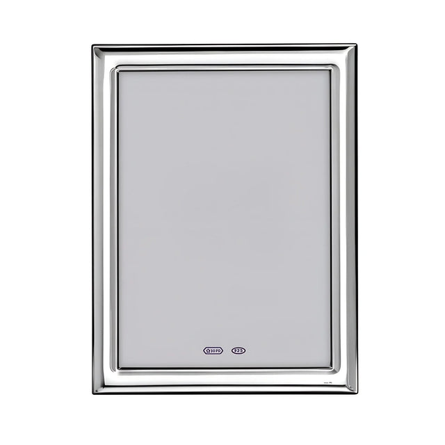 Silber-Bilderrahmen 15×20 cm aus 925 Sterling Silber mit glatter Oberfläche und Wengeholz-Rückseite – Kollektion Wien.