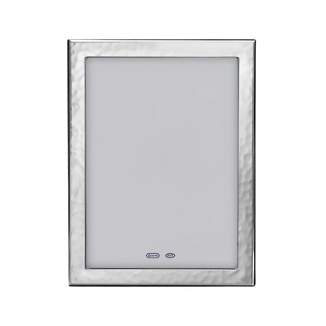 Bilderrahmen 925 Silber Dublin — rechteckiger Fotorahmen mit gehämmerter Silberkante, Format 20x25 cm
