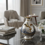 Blumenvase 925 Silber – Niello & Vergoldung mit Granat | Schmetterling - Design