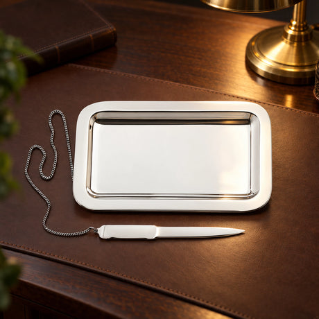 Brieföffner und Briefablage 925 Silber Kardinal — Lifestyle-Setting am Schreibtisch