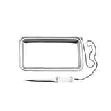 Geschenkset 925 Silber Zaramella — polierte Briefablage und Brieföffner an geflochtener Silberkette, Freisteller