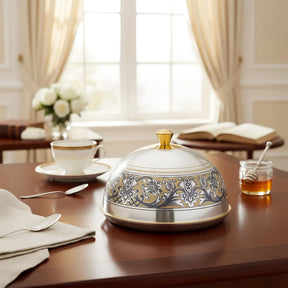 Butterdose 925 Silber vergoldet „Tradition“ – Niello - Handgravur