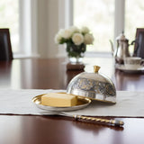 Butterdose & Buttermesser „Tradition“ – Vergoldete Niello - Silberglocke