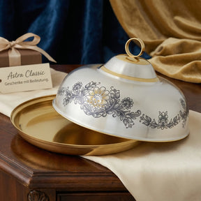 Butterdose mit Deckel 925 Silber vergoldet Niello | Astra Classic