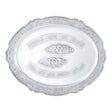 Challah-Tablett 925 Silber Zaramella — oval mit dicht ziseliertem Blütenrand und zwei Challot im Relief