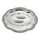 Challah-Tablett 925 Silber Zaramella — ovale Form mit Godronenrand, zwei Challot im Relief