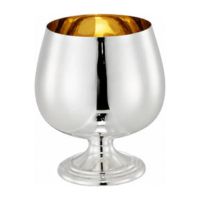 Cognacschwenker 925 Silber Zaramella — bauchige Kuppa mit Innenvergoldung auf profiliertem Fuß