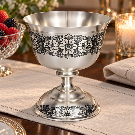 Dessert Silberschale 925 Silber 450 ml — Lifestyle-Setting am Serviertisch