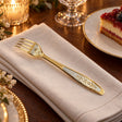 Dessertgabel 925 Silber vergoldet Astra Non-Niello — Lifestyle-Setting an der gedeckten Tafel