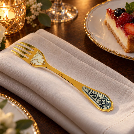 Dessertgabel Sternzeichen Stier — Lifestyle-Setting an der gedeckten Tafel