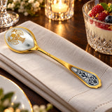 Dessertlöffel 925 Silber — Lifestyle-Setting an der gedeckten Tafel