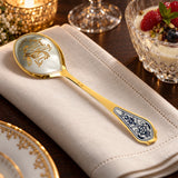 Dessertlöffel 925 Silber — Lifestyle-Setting an der gedeckten Tafel