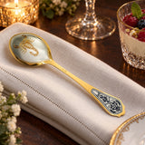 Dessertlöffel 925 Silber — Lifestyle-Setting an der gedeckten Tafel