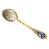 Dessertlöffel 925 Silber – Widder, vergoldet & Niello