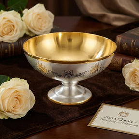 Dessertschale auf Fuß 925 Silber vergoldet Niello | Astra Classic