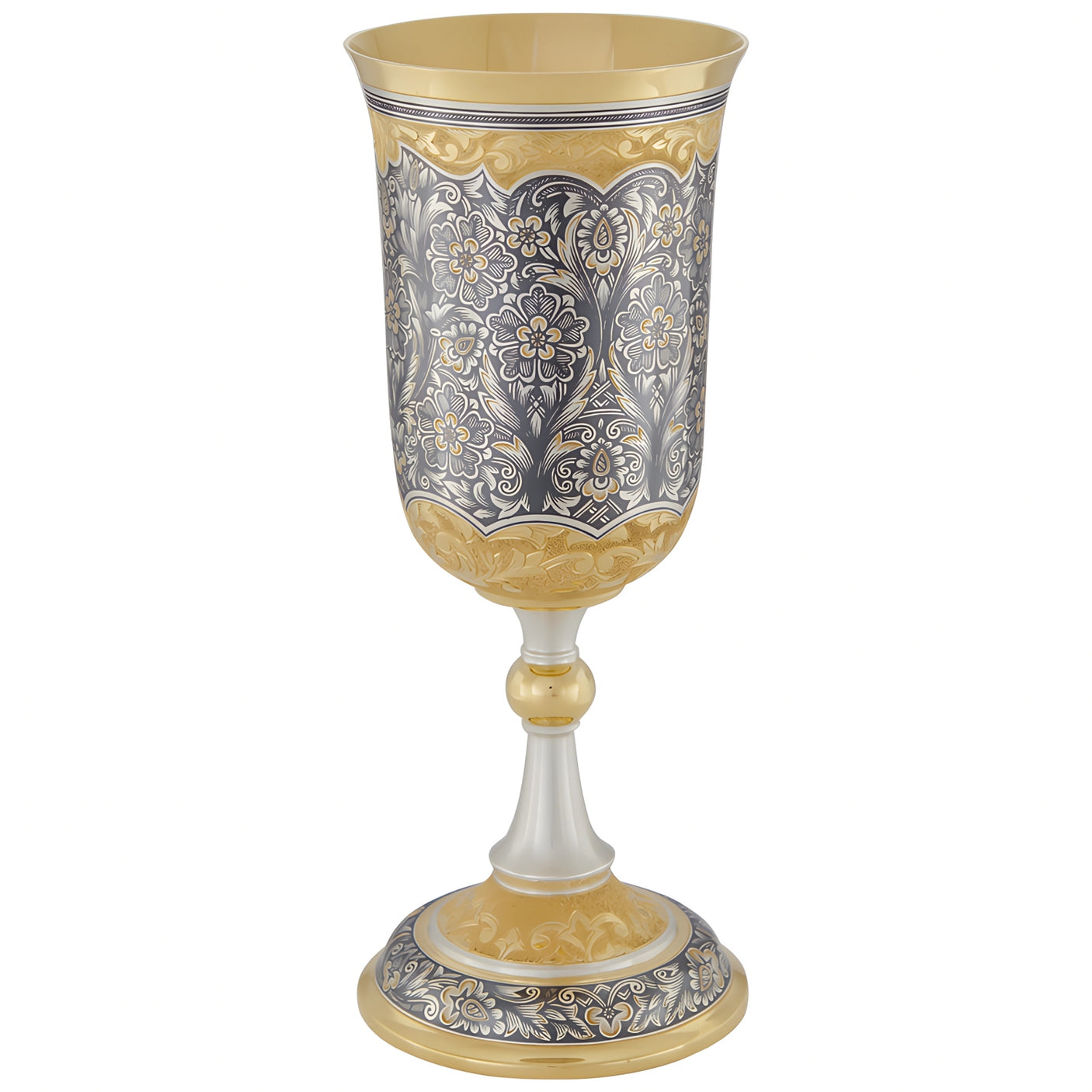 Stem glass 925 silver gold-plated Tsar's feast