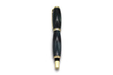 Ballpoint pen made of precious wood linden stabilized blue