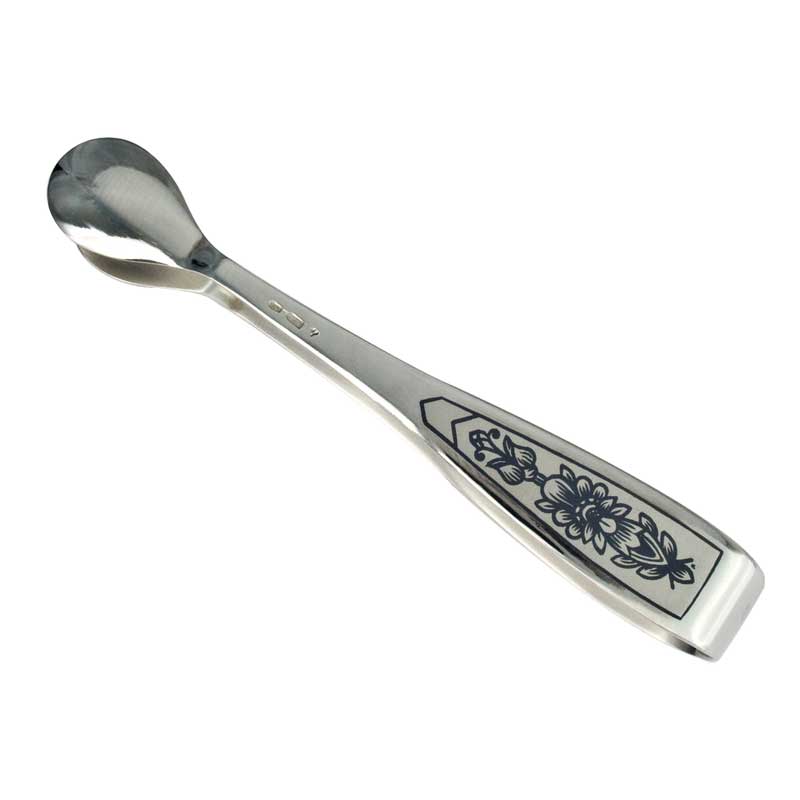 Zuckerzange 925 Silber Astra Black