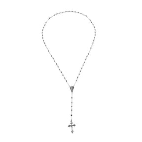 Eine hochwertige Gebetskette mit Kreuz aus Sterling Silber 65mm lang mit 4mm Perlen.