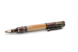 Ballpoint pen made of stabilized apple wood brown