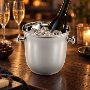 Eiskübel 925 Silber Inglese — Lifestyle-Setting am Weintisch