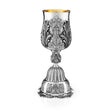Eliyahu-Becher 925 Silber Signature 51 cm — freistehende Blattspitzen, ziselierter Nodus, innen vergoldet, Zaramella